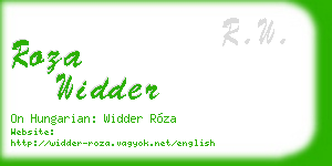 roza widder business card