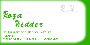 roza widder business card